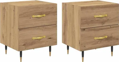 Imagen del producto de Armario de Noche 2 uds. Roble artisan 40 x 35 x 47,5 cm