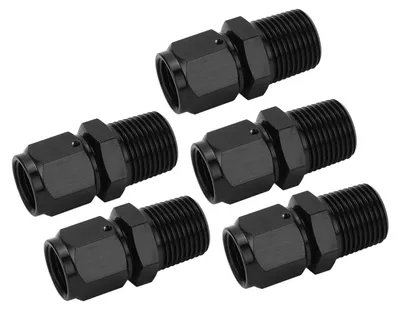 Produktbild von 5 Stück 6AN-Buchse auf 3/8 NPT-Stecker-Adapter, Aluminiumlegierung, schwarz, einfach austauschbarer gerader Schlauch