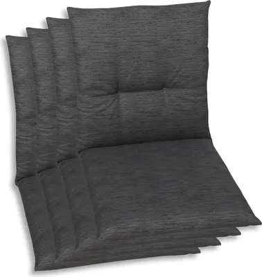 Produktbild von GO-DE Textil, Sesselauflage Niederlehner, 4er Set, Farbe: grau, Maße: 98 cm x 48 cm x 5 cm, Rueckenhoehe: 52 cm