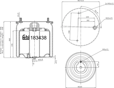 Image de Soufflet, suspension pneumatique FEBI 183438