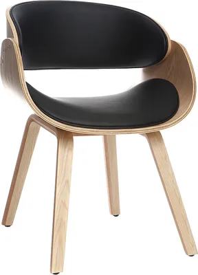Produktbild von Miliboo - Design-Stuhl Schwarz und helles Holz BENT
