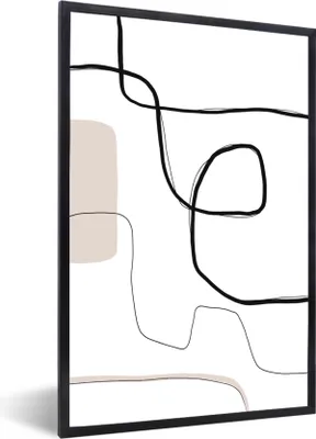 Produktbild von MuchoWow® Gerahmtes Poster Abstrakt - Pastell - Minimalismus 20x30 cm - Poster mit Schwarzem Bilderrahmen Wandposter Rahmen Foto Bilder - Drucken - Bilder Poster im Rahmen