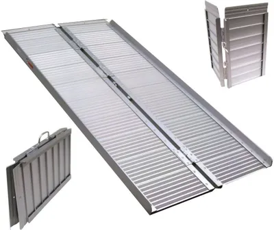 Produktbild von Alu Rollstuhlrampe 120cm klappbar Rollirampe 06145 Auffahrrampe Türschwellenramp
