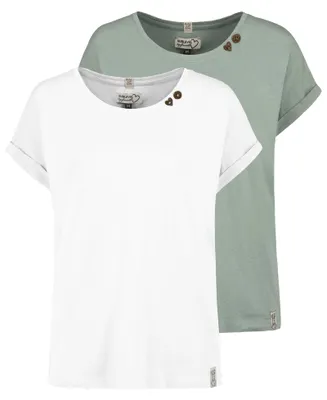 Produktbild von Sublevel Design T-Shirts 2er-Pack Knopfdetails Umschlagärmel Größe: S