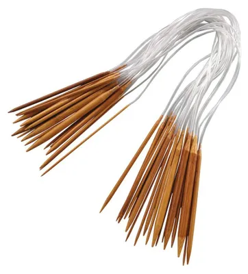 Rundstricknadeln 18er Set, Bambus, 40 cm, 2,0–10,0 mm