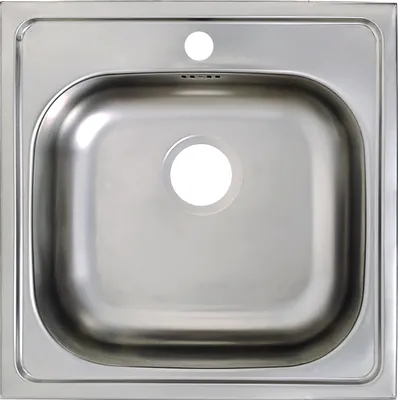 A top-down view of a stainless steel sink.