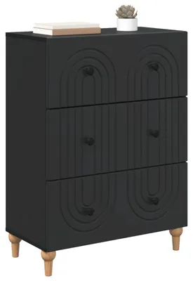 Immagine prodotto di vidaXL Cassettiera nera 66 x 34,5 x 90 cm in materiale derivato dal legno