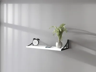 Obrázek produktu pro Nástěnná police Julia 60 cm bílá - moderní design, loftový styl, s kovovými držáky