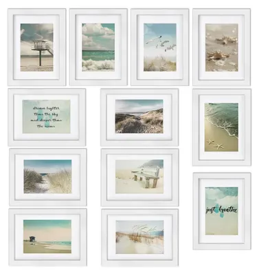 Productafbeelding van Set van 12 Houten Fotolijsten voor Wanddecoratie