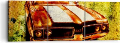 Produktbild von Bild auf Leinwand - Leinwandbild - Auto Geschwindigkeit Cabriolet - 90x30cm - Wand Bild - Wanddeko - Leinwanddruck - Bilder - Kunstdruck - Wanddekoration - Leinwand bilder - Wandkunst - CA90x30-0531
