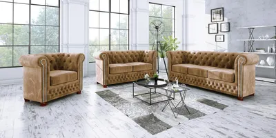 Zdjęcie produktu dla Chesterfield – designerskie tkaniny, luksusowe komplety sofowe, kanapy, obicia do sof 3-osobowe i 1-osobowe