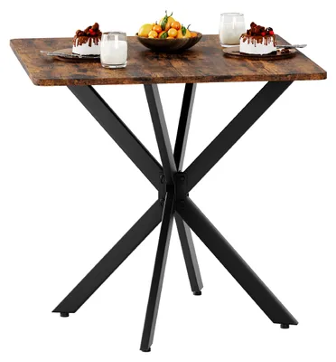 Produktbild von Quadratischer Beistelltisch, X-Gestell, Holzoptik, stabil, 80 x 80 x 75 cm, Braun