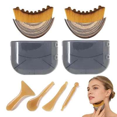 Produktbild von Gesichtsbürste für Lymphdrainage mit 4 Schönheitseinlagen zur Stressreduktion
