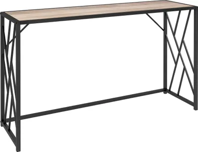 Produktbild von Brauner Konsolentisch aus Stahl, 120 x 35 x 75 cm, Industriestil, Eingangstisch/Beistelltisch für Flur