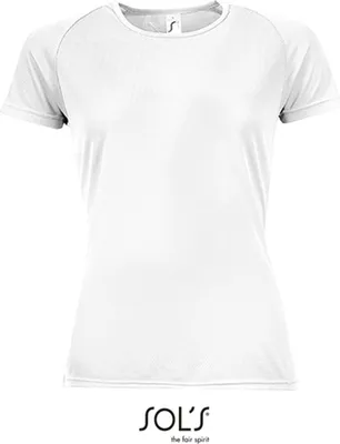 Immagine prodotto di SOLs 01159 | Maglietta sportiva raglan da donna + retro più lungo - Colore: Bianco - Taglia: XL