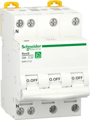 Image de Resi9 - disjoncteur modulaire - 3P+N - 32A - courbe C - peignable - SCHNEIDER ELECTRIC - R9PFC732