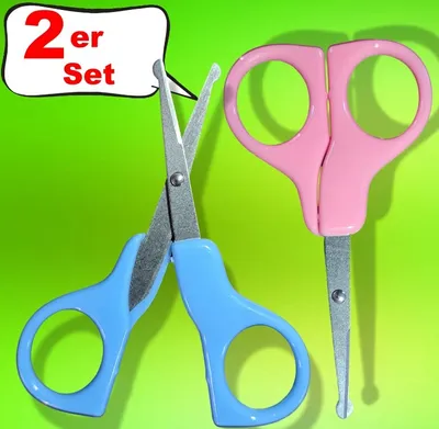 Produktbild von 2er Set Kinderschere Schere Kleinkind Bastelschere abgerundet rosa blau