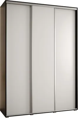 Produktbild von MEBLE KRYSPOL Davos 1 Schrank, drei Türen - 235,2x180x45 cm - Schwarz Weiß Silber