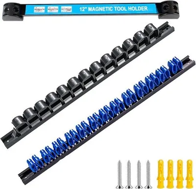 Produktbild von Famanu Werkzeughalter Set - Magnetband und Schraubendreherhalter - Schwarz und Blau