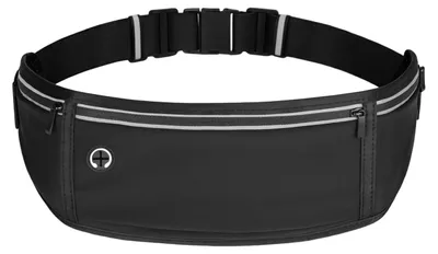 Produktbild von Laufgürteltasche Hüfttasche Sporttasche - 3 Fächer - Reflektierend - Schwarz - Für Laufen und Fitness