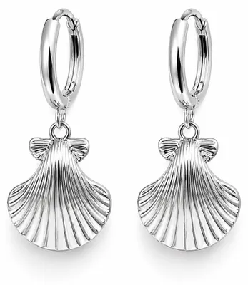 Produktbild von Ohrringe Muschel Silberfarben  Strand Urlaub Strand Yehwang.Farbe:Silber