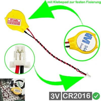 Produktbild von RTC CR2016 CMOS Batterie Stecker kabel kompatibel mit  DELL P/N: 23.21212.031