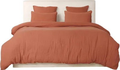 Image de Housse de couette + taies gaze de coton lave Douceur