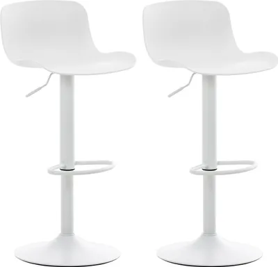 Produktbild von TPFLiving 2er Set Barhocker Almeria Gestell Metall Kunststoff Weiß