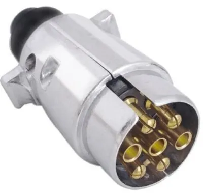 Produktbild von 7 poliger Kabelstecker Metall Wohnwagen Anhänger Stecker Anhängerstecker