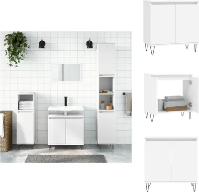 Produktbild von vidaXL Badezimmerschrank Weiß 58x33x60 cm Holzwerkstoff -  Badezimmerwaschtische