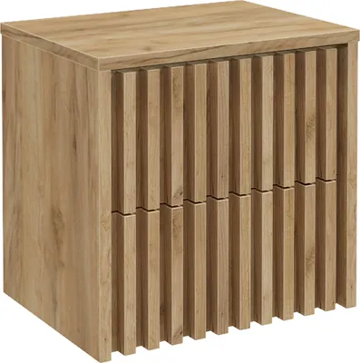 Produktbild von Waschbeckenunterschrank 60 cm für Aufsatzwaschbecken Eiche DESIO-107