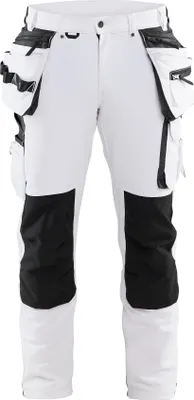 Productafbeelding van Blaklader heren schildersbroek, 4-weg stretch, dubbele stof, model 10791645, maat C44, wit/donkergrijs