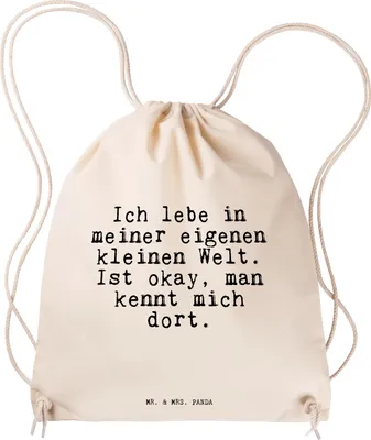 Produktbild von Mr. & Mrs. Panda Jutebeutel Ich lebe in meiner... - Transparent - Geschenk, zuziehbeutel, Turnbeutel, Fitness Tasche, Freundin, Kleiner Rucksack, Einhorn, Einhörner