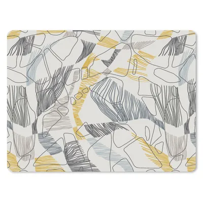 Produktbild von MuchoWow® Mauspad Mousepad Linienkunst - Dschungel - Muster - Gold 40x30 cm - Mousepads - Maus Mat - Pad - Mausunterlage - Anti Rutsch