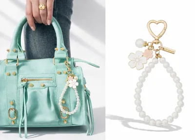 Image de Porte-clés, porte-cartes, motif floral, perles, Yehwang