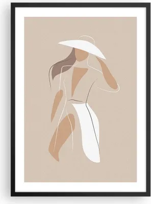 Produktbild von Gerahmtes Poster - Schwarzer Rahmen - Minimalismus Frau Buntstift - 50x70 cm - Wand Bild - Wanddeko - Wandbilder - Kunstposter - Wandposter - Bilderrahmen - Bilder - Kunstdruck - P2BPA50x70-4603