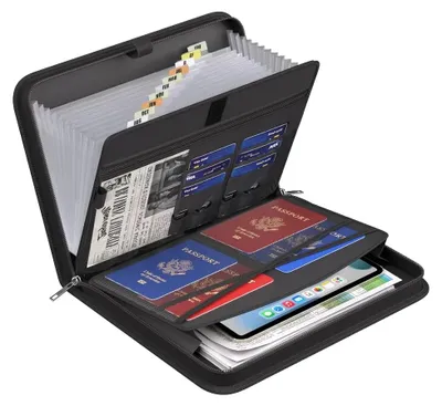 Image de Classeur de documents extensible - Organisateur de documents A4 - 12 compartiments - Pour l'école, le bureau et la maison