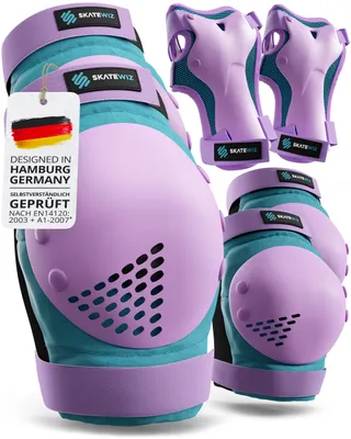 Image de SKATEWIZ Set de protections pour enfants Set de protections pour adultes [6pc] - Protections Inliner Genouillères Skateboard protection