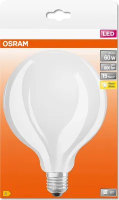 Obrázek produktu pro Osram Retrofit Classic Globe, 7 W, 60 W, E27, 806 lm, 15000 h, Teplá bílá