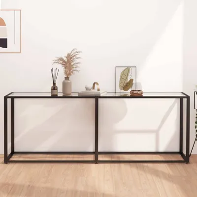 Image de The Living Store Konsolentic Transparent 200x35x75.5 cm Verre à cœur