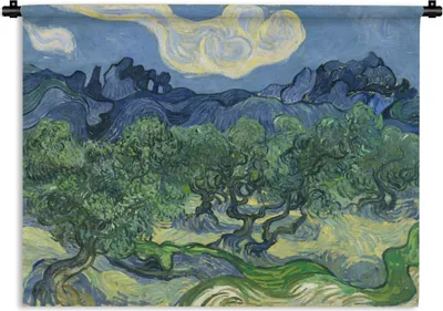 Produktbild von MuchoWow® Wandteppich Wandbehang Die Olivenbäume - Vincent van Gogh 150x112.50 cm Tapisserie Dekoration Wandtuch - Wanddecke - Wandteppiche