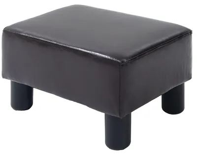 Produktbild von HOMCOM Fußhocker Sitzhocker, Rechteckiger Ottoman, Fußstütze aus Kunstleder