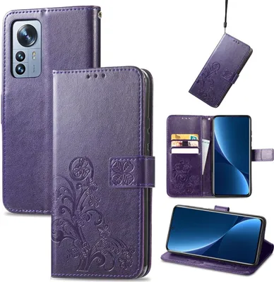 Produktbild von König Design Hülle kompatibel mit Xiaomi 12 Pro Kunstleder Handyhülle - Handy Case Violett