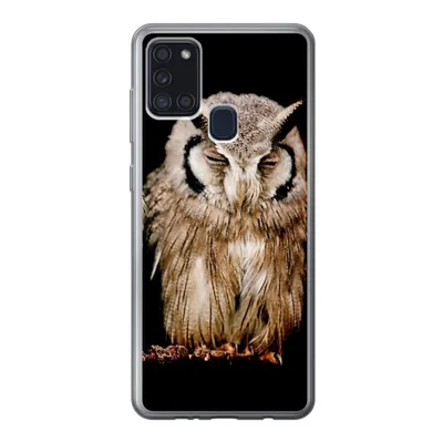 Produktbild von MuchoWow® Handyhülle Schutzhülle Hülle für Samsung Galaxy A21s Eule - Vogel - Schwarz Silikon Softcase Handy Hülle - Hartschale