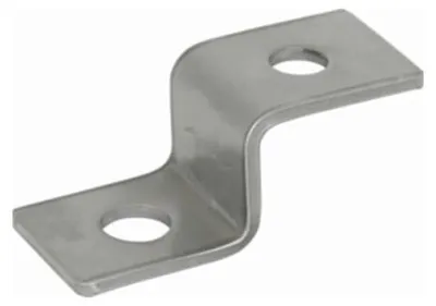 Imagen del producto de Conector final DEHN, forma en Z, con rosca, modelo 1390499, con orificio de 10,5 mm y 12,5 mm, fabricado en acero inoxidable (NIRO)