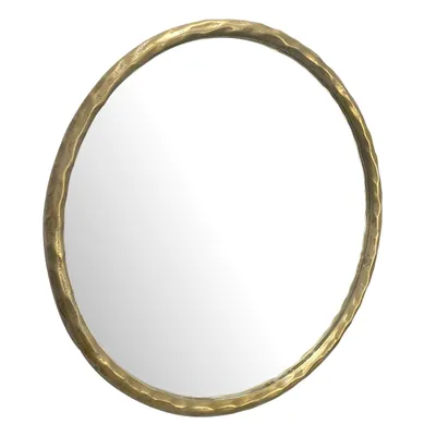 Produktbild von Wandspiegel 60 cm Metall Design Hängespiegel Gold, Dekospiegel Rund mit Rahmen, Spiegel Wand Groß, Flurspiegel Garderobenspiegel Modern