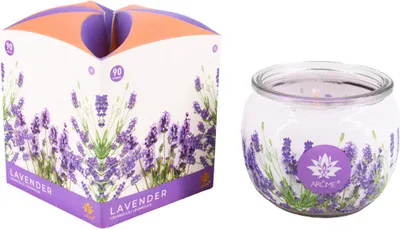 Obrázek produktu pro Svíčka 90 g, ve skle a flower boxu, Lavender