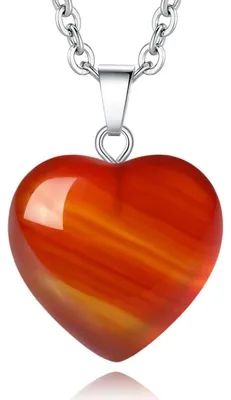 Image de Collier cœur en agate rouge, argent, ajustable, livré dans une boîte cadeau