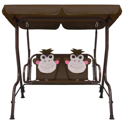 Produktbild von vidaXL Kinder-Hollywoodschaukel Braun 115×75×110 cm Stoff