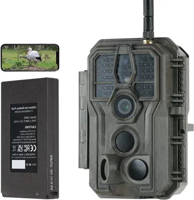 Zdjęcie produktu dla Kamera myśliwska z Wi-Fi - kamera do jachtów, kamera monitorująca teren - obserwacja przyrody - akumulator ładowalny - 64 MP, rozdzielczość 1296P - kamuflaż